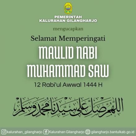 Selamat Memperingati Maulid Nabi Muhammad SAW 1444 H