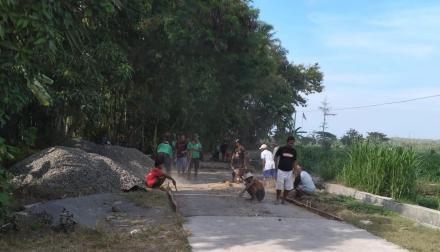 Pembangunan Corblok Jalan Padukuhan Kauman Oleh Anggaran Padat Karya